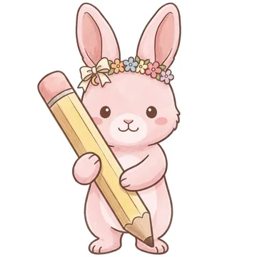 さくらちゃんが大きな鉛筆を持っている